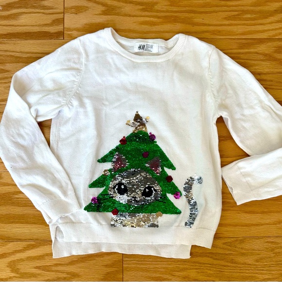 Girls size 5T/6 H&M Flip Sequence christmas sweater - Picture 1 of 1